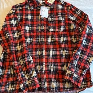 BDG Vibrant Red and Black Plaid Shirt